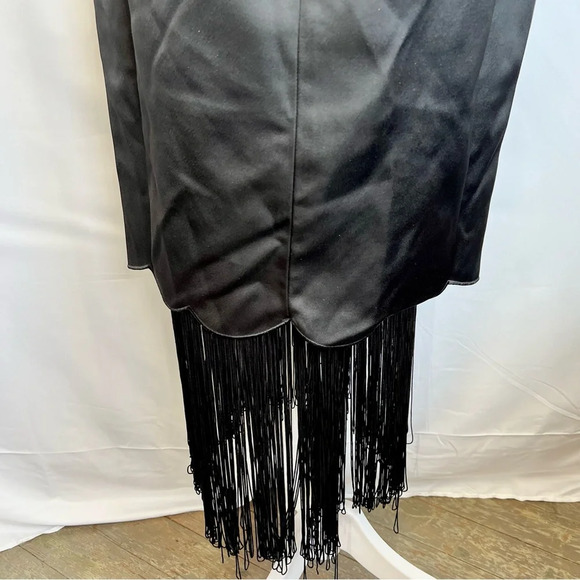NWT Keepsake The Label Dress Formal Little Black Sleeveless Fringe Size Large - Picture 11 of 14